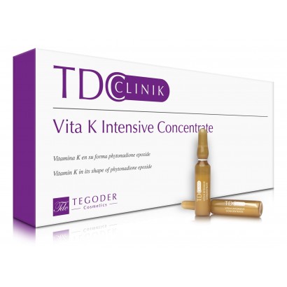 TDC Clinic Vita K naturalny skoncentrowany koktajl z witaminą K w ampułkach do sonoforezy na twarz i ciało