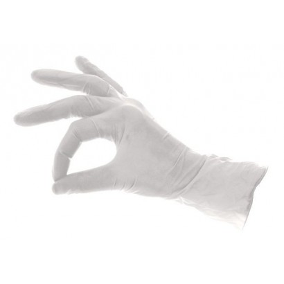 Naturalne rękawiczki lateksowe do jednorazowego użytku ochrony rąk, w opakowaniu dostępnych jest 100 szt