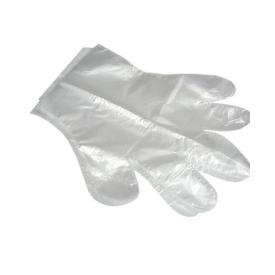 Jednorazowe rękawice foliowe do ochrony rąk i zabiegów parafinowych - w opakowaniu jest 100 sztuk rękawic
