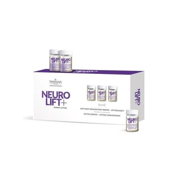 Farmona Professional Neuro Lift to aktywne ampułki o właściwościach dermo liftingujących do widocznej poprawy owalu twarzy