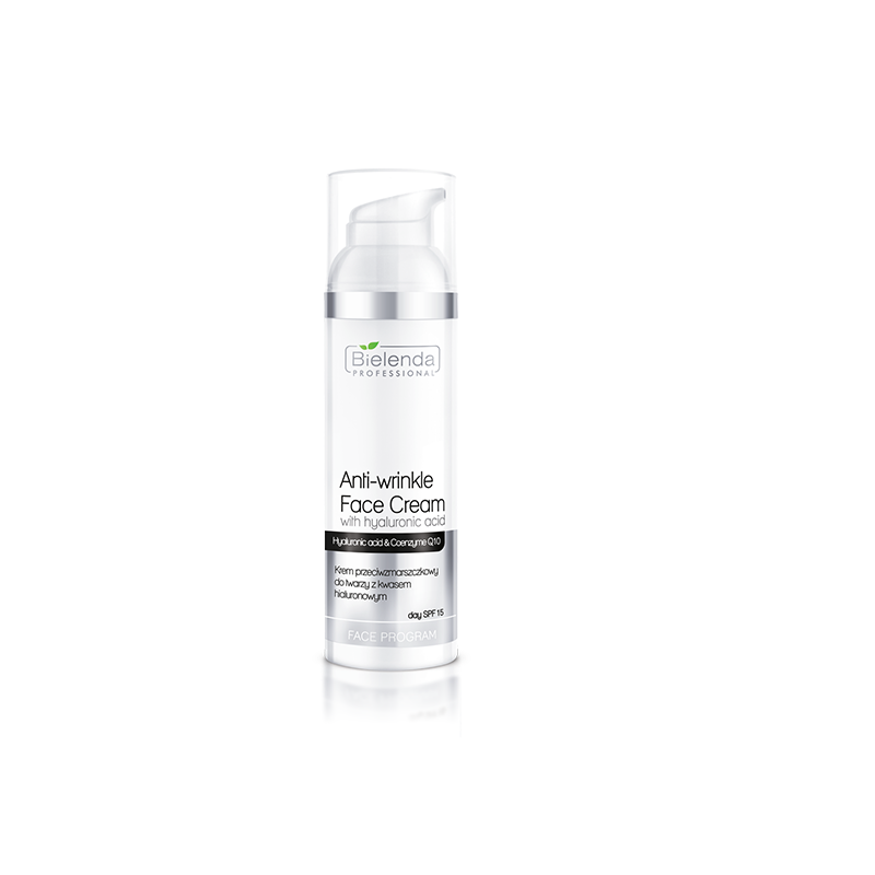 Bielenda Professional Anti-wrinkle - pielęgnacyjny krem przeciwzmarszczkowy do twarzy z kwasem hialuronowym o silnym nawilżeniu