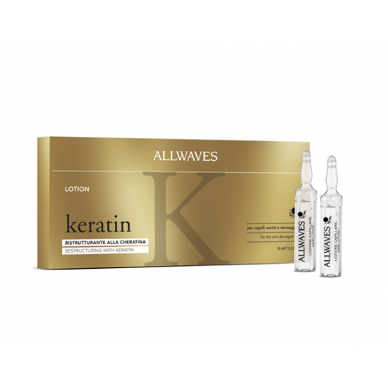 Allwaves keratin to kuracja odbudowująca w ampułkach z keratyną do suchych, zniszczonych i łamliwych włosów