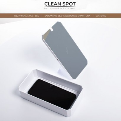 Clean Spot z lusterkiem to wielofunkcyjny sterylizator uvc telefonu, masek, pieniędzy i innych akcesoriów