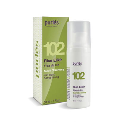 Purles 102 Rice Elixir to kosmetyk przeznaczony do kuracji na przebarwienia i zmarszczki