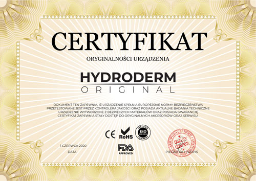 Sprzęt Hydroderm Original jest jednym z urządzeń, które jest przetestowane przez kontrolera jakości